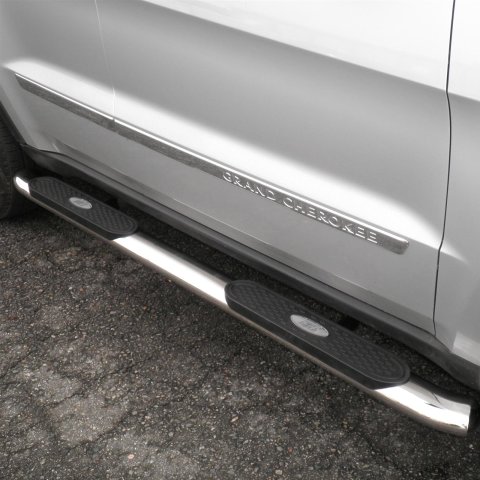 Aries Automotive 4 in. Oval Side Bars S221008-2 Step Bars, Oval, in., Stainless Steel, Polished, Jeep, Pair