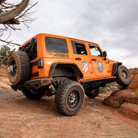 ARIES Automotive Fender Flares 2500201 Flares, 2007-15 JK FLAT FENDERS/REAR/BLK ALUM