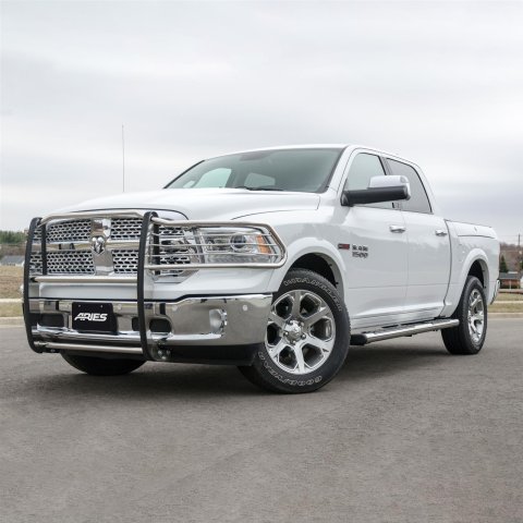 Aries Automotive 6 in. Oval Side Bars for 2019-2025 1500 - 4444048 Step Bars, Stainless Steel, Polished, 6.00 Diameter, 75.00 Length, Ram, Pair