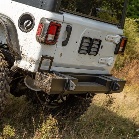 Aries Automotive TrailCrusher Rear Bumpers for 2018-2025 WRANGLER - 2157002 Bumper, TrailCrusher, Jeep, Black, Each