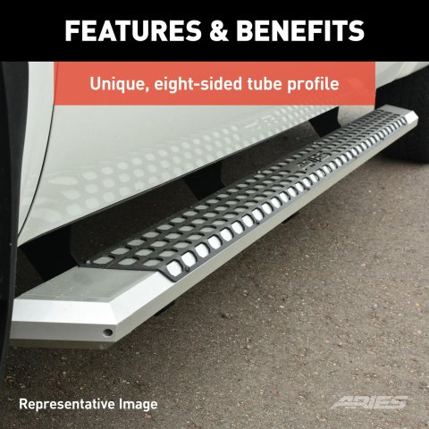 Aries Automotive AdvantEDGE 5.5 in. Side Bars for 2020-2024 EXPLORER - 2555054 Nerf and Step Bars, Bars, Aluminum, Chrome Powdercoated, 75.00 Length, Ford, Pair
