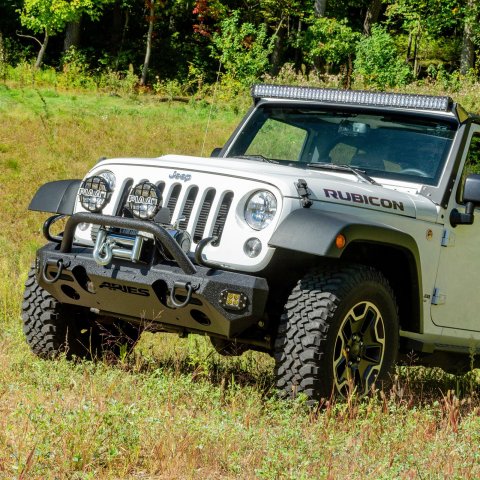 Aries Automotive TrailCrusher Tubular Brush Guards for 2007-2025 WRANGLER, 2018 WRANGLER JK - 2081252 Grille Guards, Guard, Steel, Black Powdercoated, Textured, Jeep, Each