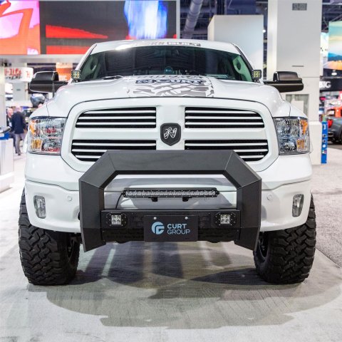 ARIES Automotive - Light Mounting Bars for 2011-2018 1500, 2019-2024 1500 CLASSIC, 2009-2010 RAM 2165100 Bull Bar, Advantedge, Black W/LED'S, 09-17