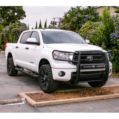 Aries Automotive Big Step 4 in. Round Side Bars for 2007-2021 TUNDRA - AL232013 Bars, Step, Diameter, Aluminum, Black Textured Powdercoated, Toyota, Pair