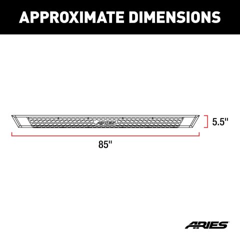 Aries Automotive AdvantEDGE 5.5 in. Side Bars for 2005-2023 TACOMA - 2555023 Step Bars, Diameter, Aluminum, Chrome Powdercoated, Pair