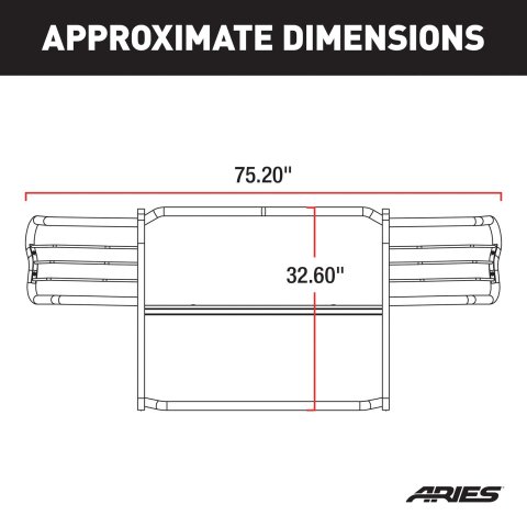 Aries Automotive Grille Guards for 1997-2003 EXPEDITION, 1999-2003 F-150 - 3046F Guard, Brush Guard, Steel, Black Powdercoated, Ford, Each