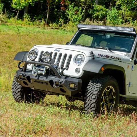 Aries Automotive Bolt-On Tow Hooks for 1987-2015 WRANGLER - 15600TW Hooks, Steel, Black Powdercoated, 9.00 lbs. Loading Rate, Front, Rear, Jeep, Each