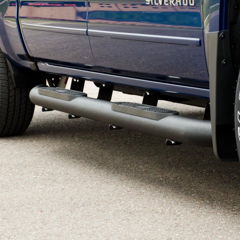 Aries Automotive Big Step 4 in. Round Side Bars AL234046 Bars, Step, Diameter, Aluminum, Black Textured Powdercoated, Chevy, GMC, Pair