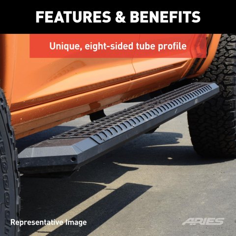 Aries Automotive AdvantEDGE 5.5 in. Side Bars for 2020-2025 EXPLORER - 2556054 Step Bars, Ford, Black, 2055128 & 2055975, Pair