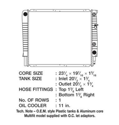 CSF Radiators 2824 Radiator, Crossflow, Aluminum/Plastic, Natural, Volvo, 2.3L, 2.9L, Each