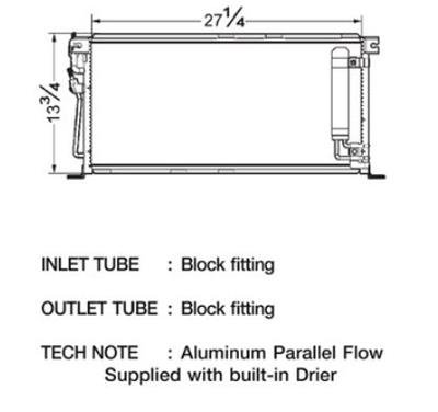 CSF Air Conditioning Condensers 10415 Condenser, Aluminum, Black, Mitsubishi, Each