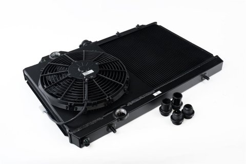 CSF Racing Radiators for 2005-2006 LANCER - 7075B Radiator, Racing, Aluminum, Black, Mitsubishi, Lancer, Evo, Fan Included, Each