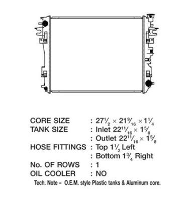 CSF Radiators 3739 Radiator, OE Replacement, Aluminum/Plastic, Natural, Ram, Each