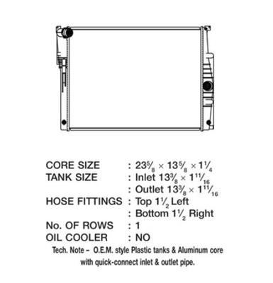 CSF Radiators 3725 Radiator, OE Replacement, Aluminum/Plastic, Natural, BMW, Each