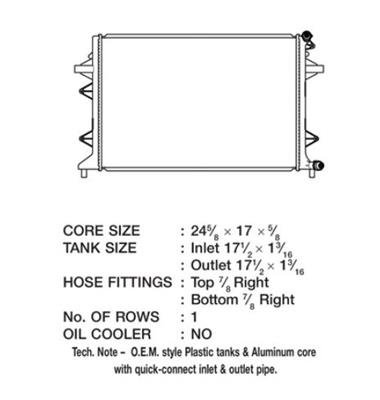 CSF Radiators for 2013-2015 JETTA, 2012-2015 PASSAT - 3722 Radiator, OE Replacement, Aluminum/Plastic, Natural, Volkswagen, Jetta, Passat, Each