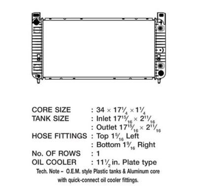 CSF Radiators for 2010-2013 SIERRA 1500, SILVERADO 2008-2009 TAHOE - 3653 Radiator, OE Replacement, Aluminum/Plastic, Natural, Chevy, GMC, Each