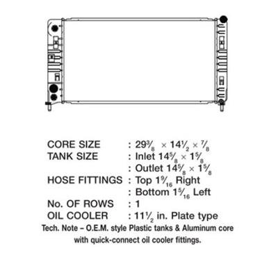 CSF Radiators 3583 Radiator, OE Replacement, Aluminum/Plastic, Natural, Chevy, Impala, Each