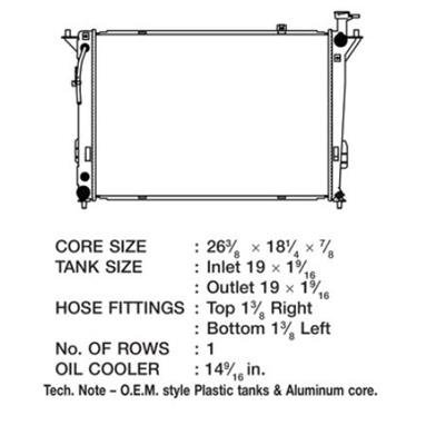 CSF Radiators 3615 Radiator, OE Replacement, Aluminum/Plastic, Natural, for use on Kia, Sorento, Each