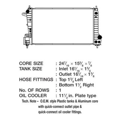 CSF Radiators 3734 Radiator, OE Replacement, Aluminum/Plastic, Natural, Chevy, Sonic, Each