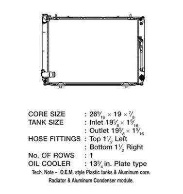 CSF Radiators 3639 Radiator, OE Replacement, Aluminum/Plastic, Natural, Toyota, Sienna, Each