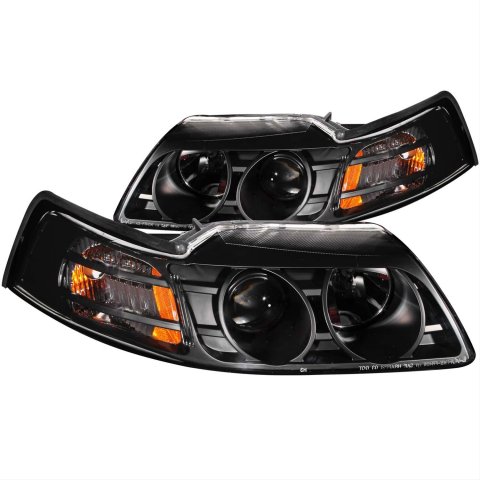 Anzo Headlights 121042 Headlights, Projector Style, Clear Lens, Black Housing, Ford, Pair