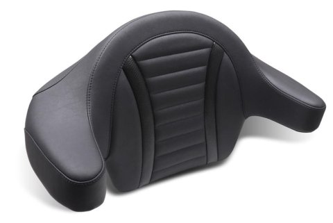 Mustang Motorcycle Seats Bucket and Bench 88403GM 23-24 HD CVO Rd Glide(ST), 2024 Rd Glide Str Glide Pass Arm Backrest - Black/Gray Stitch