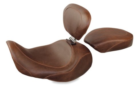 Mustang Motorcycle Seats Powersports 76703 06-17 Harley Dyna Wide Tripper Forward Passenger Seat - Distressed Brown