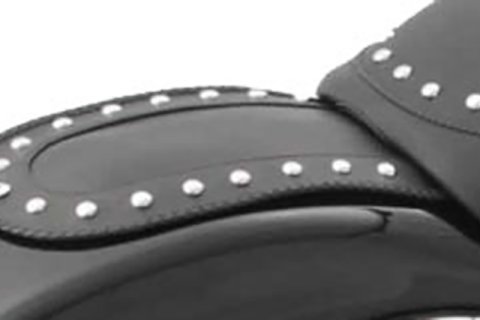 Mustang Motorcycle Seats Powersports Dash Panels 78118 06-10 Harley Softail FXST, 07-17 FLSTF Fender Bib w/Studs - Black