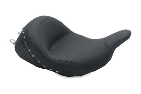 Mustang Motorcycle Seats Powersports 76082 08-21 Harley Electra Glide Std,Rd Glide,Rd King,Str Glide Lowdown Solo Seat w/Studs - Black