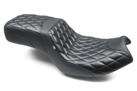 Mustang Motorcycle Seats Powersports 82300 20-22 Indian Challenger Squareback 1PC Seat w/ Diamond Stitch - Black