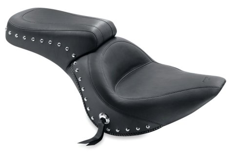 Mustang Motorcycle Seats Powersports 76401 06-17 Harley Softail Wide Tire (200mm) Standard Touring 1PC Seat w/Studs - Black