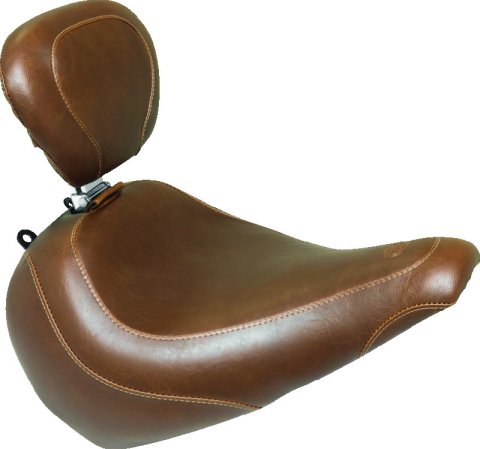 Mustang Motorcycle Seats Backrest Pads 76772 Harley Low Medallion Sissy Bar Pad (9.5 inch x 9 inch) - Brown