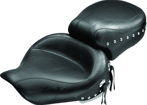 Mustang Motorcycle Seats Powersports 75405 91-05 Harley Dyna Wide Touring 1PC Seat w/Studs - Black