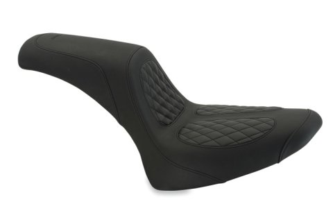 Mustang Motorcycle Seats Powersports 76892 00-15 Harley Softail Standard Rear Tire Fastback 1PC Seat w/ Diamond Stitch - Black