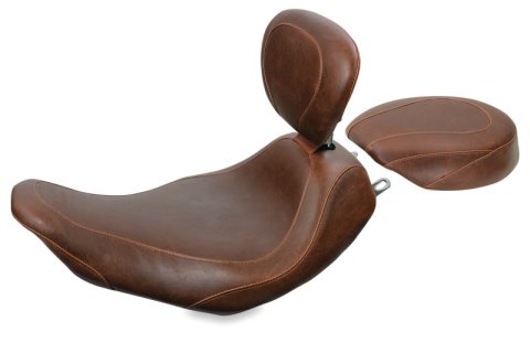 Mustang Motorcycle Seats Powersports 76721 97-07 Harley Rd King,06-07 Str Glide,00-05 Eagle Wide Tripper Solo Seat - Brown