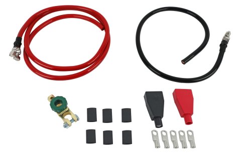 QuickCar Battery Cable Kits 57-002 Kit, 2 AWG, 6 ft. Red, 3 ft. Black Cable, Top Mount, 6 Gold-Plated Terminals, Kit