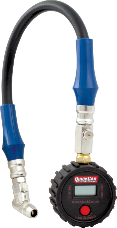QuickCar Economy Digital Tire Pressure Gauges 56-070 Gauge, Economy, 0-100 psi., 2.5 in, Diameter, Digital, 14 in. Hose, Each