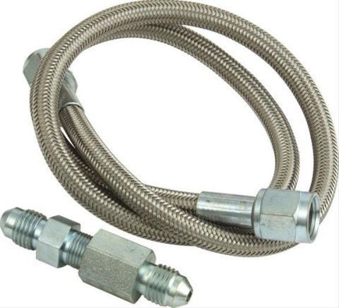 QuickCar Gauge Lines 61-71048 Line Kit, Stainless Steel Braided, -4 AN Ends, 48.0 in. Length, Kit