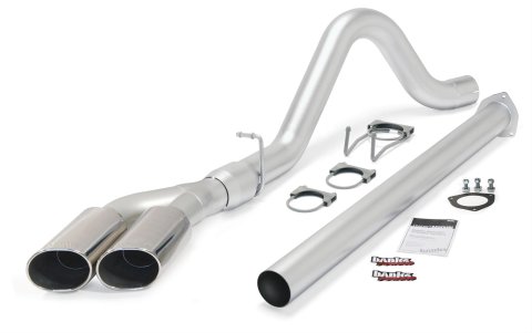 Banks Power Monster Exhaust Systems 49793 System, Exhaust, Particulate Filter Back, Stainless, Natural, Single Exit, Driver Side, Dual Slant Rear, Chrome Tip, Ford, 6.7L, Kit