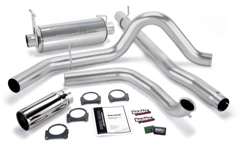 Banks Power Ford 2000-03 7.3L V8 Git-Kits 47514 Performance Package, Git-Kit, Monster, Stainless Exhaust, Single Exit, Chrome Tip, Ford, Powerstroke, Kit