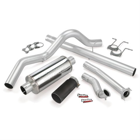 Banks Power Monster Exhaust Systems 46298-B System, Monster, Turbo-back, Stainless Steel, Natural, Cerakote Black Tip, Ford, 7.3L Diesel,, Kit