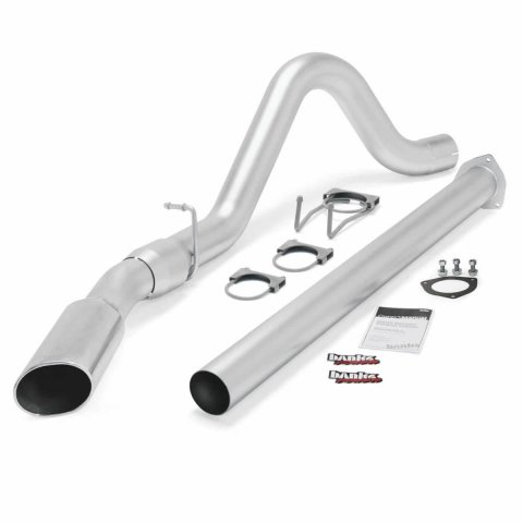 Banks Power Monster Exhaust Systems 49788 System, Exhaust, Particulate Filter Back, Stainless, Natural, Single Exit, Passenger Side, Turnout, Chrome Tip, Ford, 6.7L, Kit