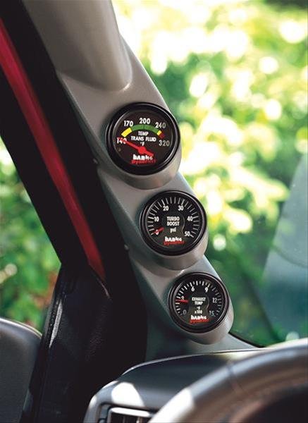 Banks Power Pillar Gauge Pods 63334 Mount, Pillar, Full Coverage, Triple Pod, Black, Plastic, 2 1/16 in. Diameter, Dodge, Ram, Each