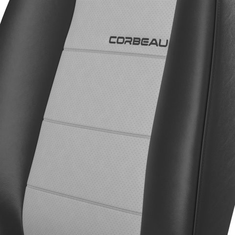 Corbeau Moab Black Vinyl Seat 70019PR Bucket and Bench Seats, Seats, Reclining Bucket, Lever Recline, Vinyl, Black, Stitching, Gray Cloth Insert, Pair