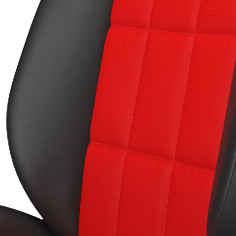 Corbeau Baja RS Suspension Black Vinyl Seat 66407PR Sport Seats , Vinyl/Red Cloth Pair