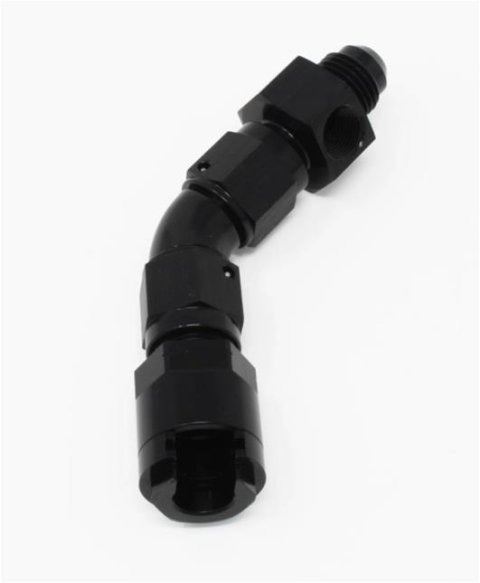 Aeromotive Fuel System Plumbing Kits 65602 Adapter Kit, 45-Deg, 3/8 Female Quick Connect to AN-06 Flare, w/ 1/8-FNPT Port