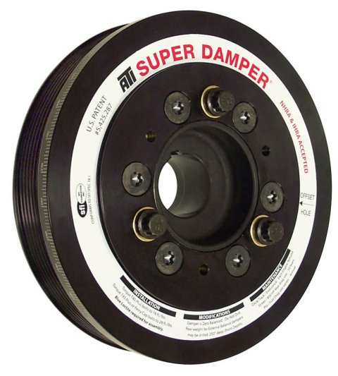 ATI Super Damper Serpentine Series Harmonic Balancers 917277 Balancer, Internal Balance, Aluminum, Black, 6.78 in. Diameter, Chevy, Pontiac, 5.7L, Each