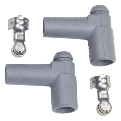 MSD Replacement Spark Plug Wire Boot and Terminal Kits 3320 Distributor Boots Terminals, Gray, HEI, 90 Degree Boots, Pair