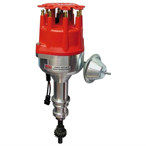 MSD Pro-Billet Street Distributors 84781 Distributor, Street, Magnetic Trigger, Vacuum Advance, Steel Gear, Ford, 351W, Each
