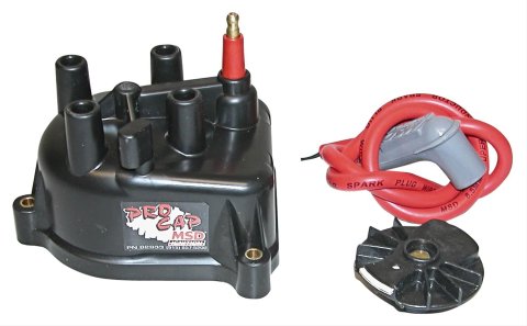 MSD Modified Distributor Cap and Rotor Kits 82933 Rotor, Modified, Black, Female/Socket, Brass Terminals, Screw-Down, for use on Acura®, 1.8L, Kit